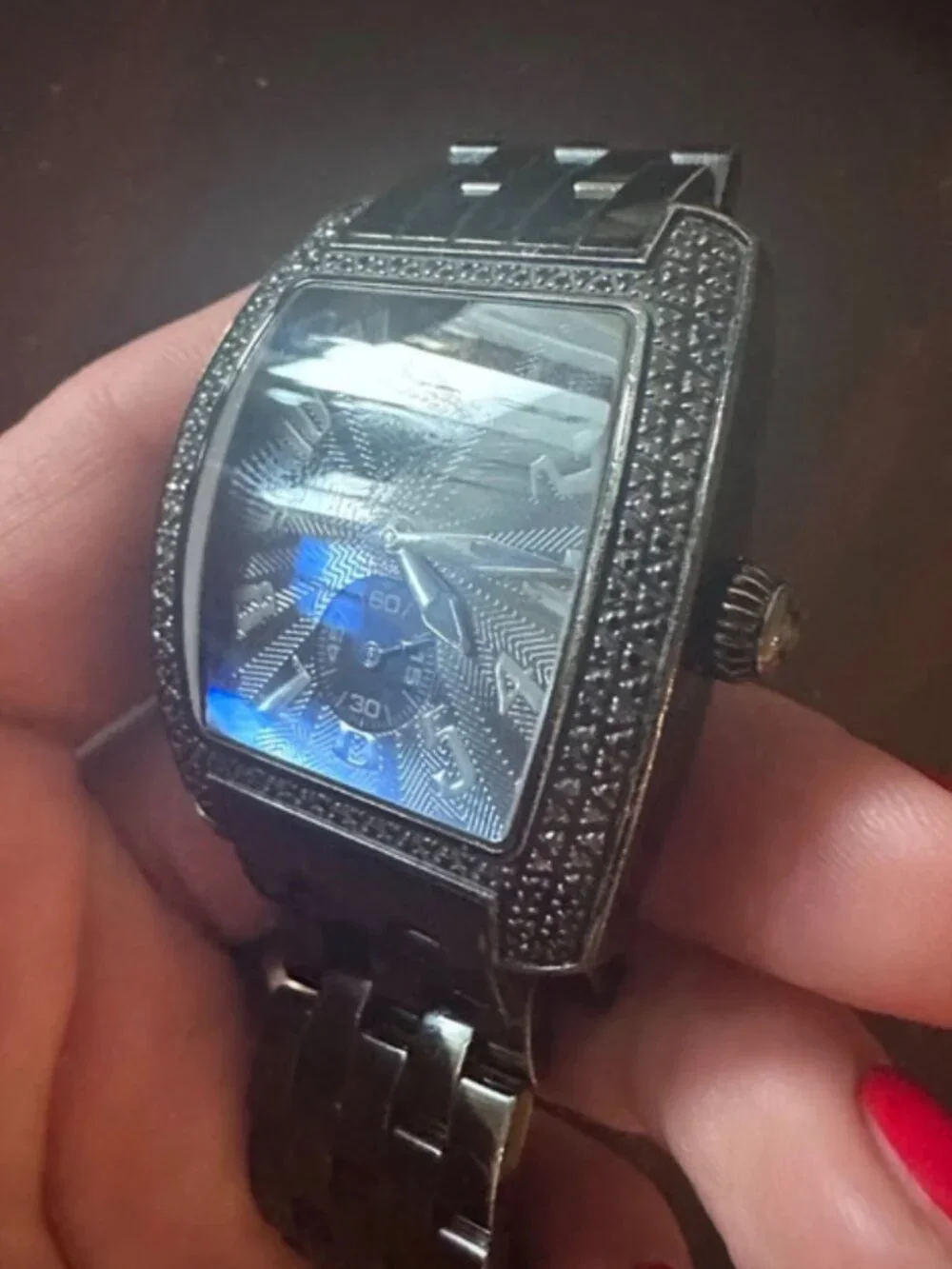 MICHELE Urban Noir XL Black Diamond Watch MW02M02E1937 Rare
